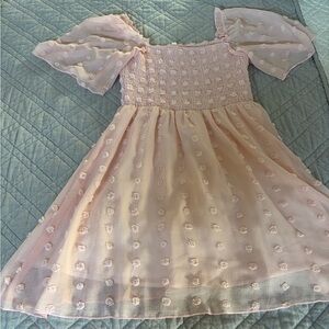 Pink Mini Dress with Puff Sleeves